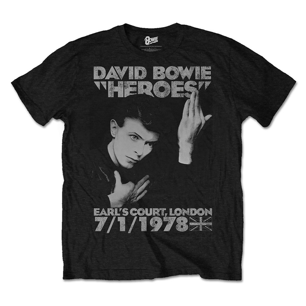 David Bowie - Heroes Earls Court Mens Tshirt - Black